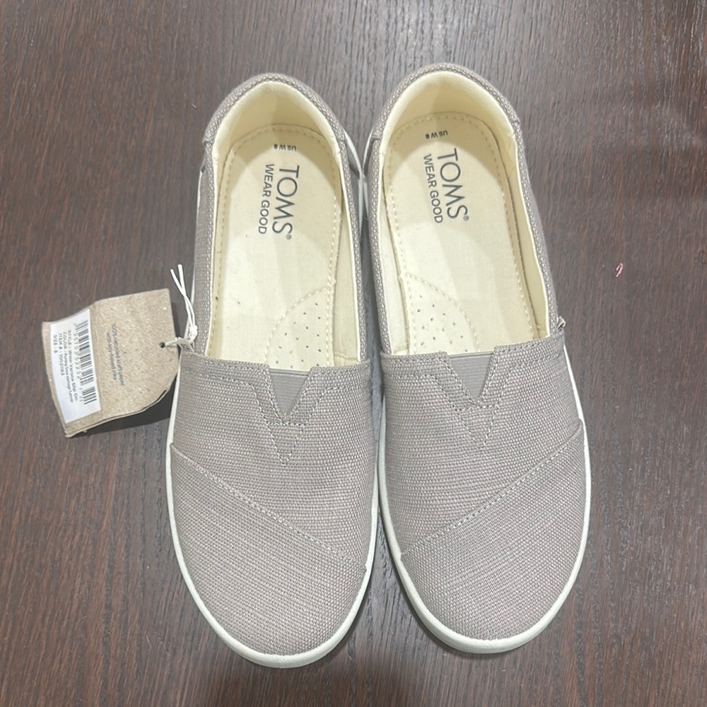 Toms Gray Canvas Slip-On Sneakers